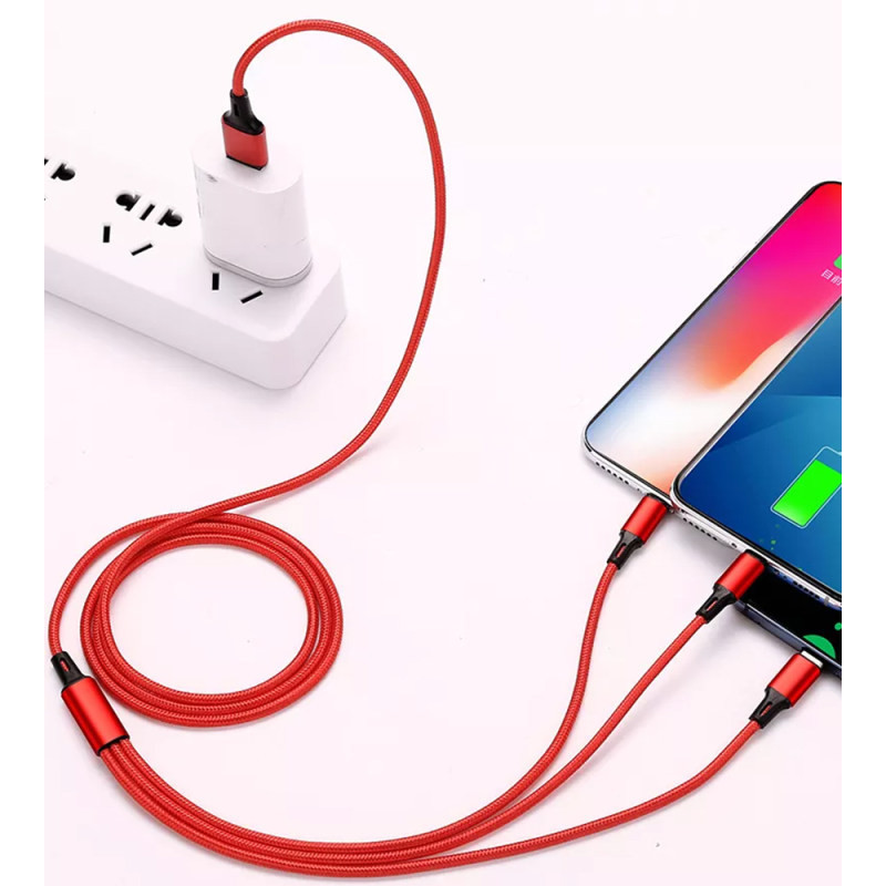 کابل تبدیل USB به microUSBلایتنینگUSB-C هارمن مدل ONLY CHARGE طول 1 متر