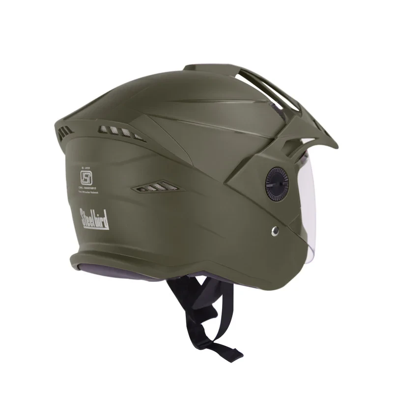 کلاه کاسکت بدون چانه استیل برد مدل AVA 23 green