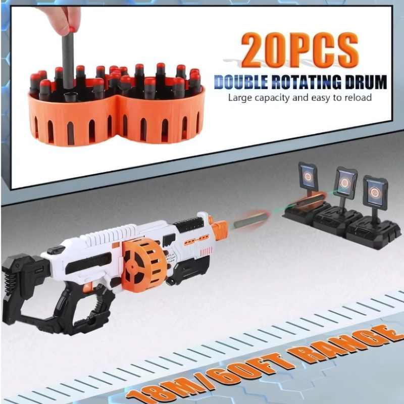 تفنگ اسباب بازی فست مدل 20 تیر Soft bullet gun مناسب برای تمام سنین