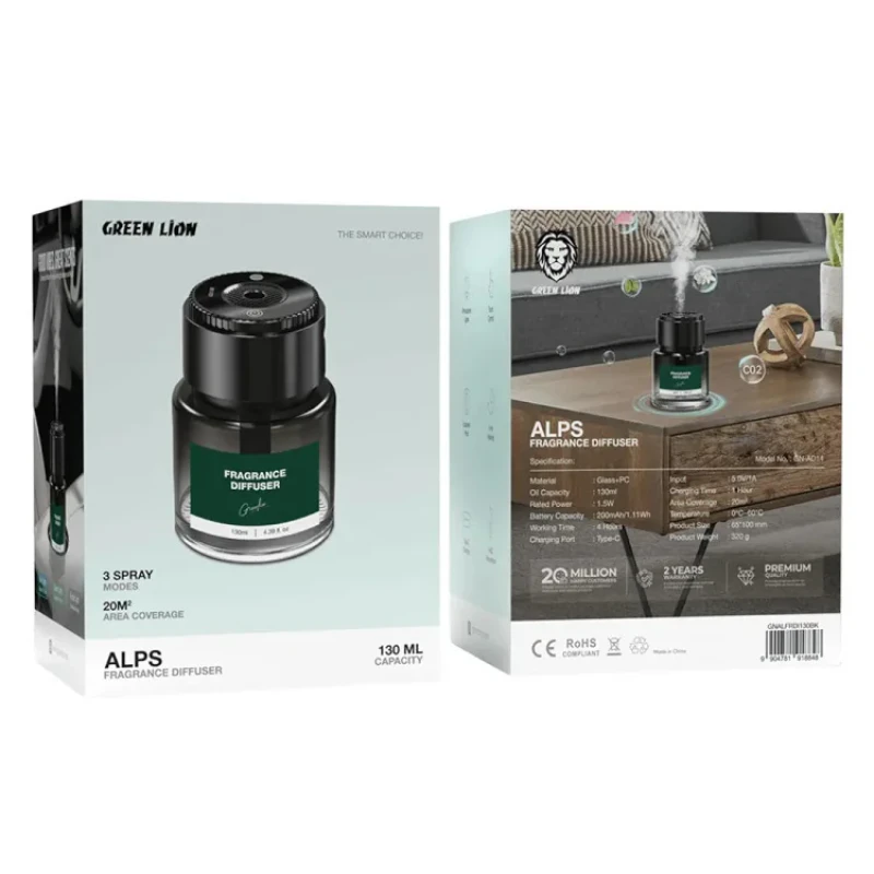 خوشبوکننده خودرو گرین لاین مدل GNALFRDI130BK با رایحه Black حجم 130 میلی لیتر