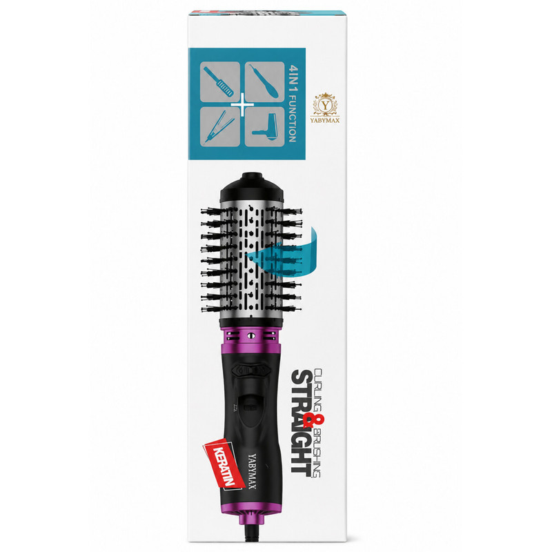 سشوار چرخشی یابی مکس مدل YA-1203 با توان 1600 وات، موتور AC، تنظیم دما و سرعت در سه حالت و سری کاهش وز مو
