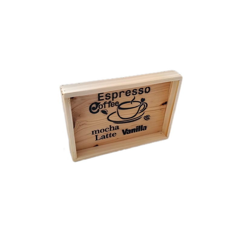 سینی بدون دسته طرح قهوه کد ST02 سایز 22×16 سانتی متر