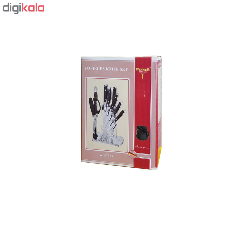 سرویس چاقو آشپزخانه 10 پارچه وینر کد WB7335 به همراه چاقو تیزکن