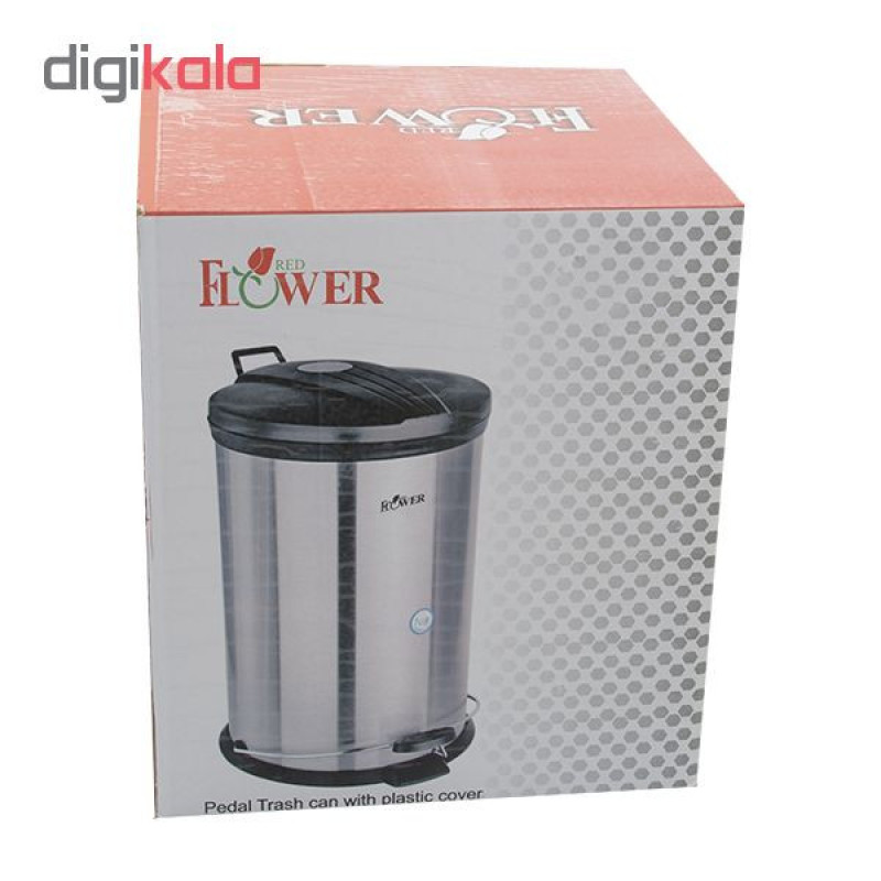 سطل زباله پدالی ردفلاور مدل flrp015 ظرفیت 15 لیتر