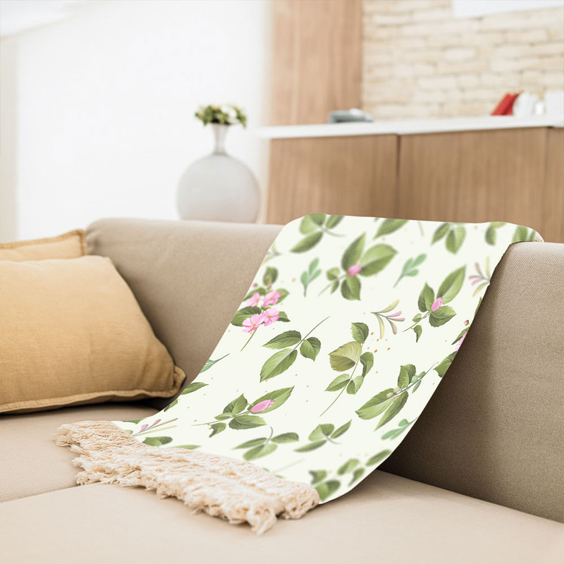 شال مبل مدل گلدار ملیح کد F2SH1075 سایز 100x180 سانتی متر