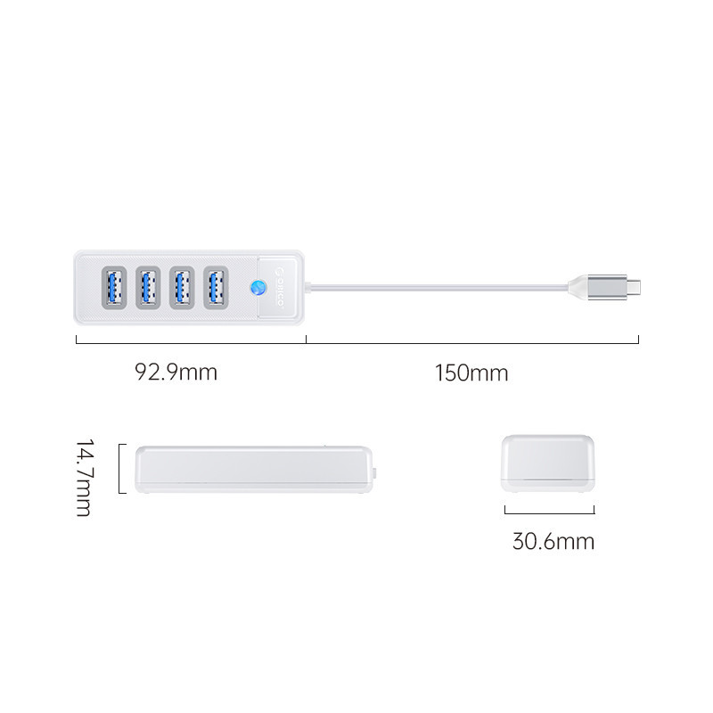 هاب 4 پورت USB -C اوریکو مدل PW4U-C3