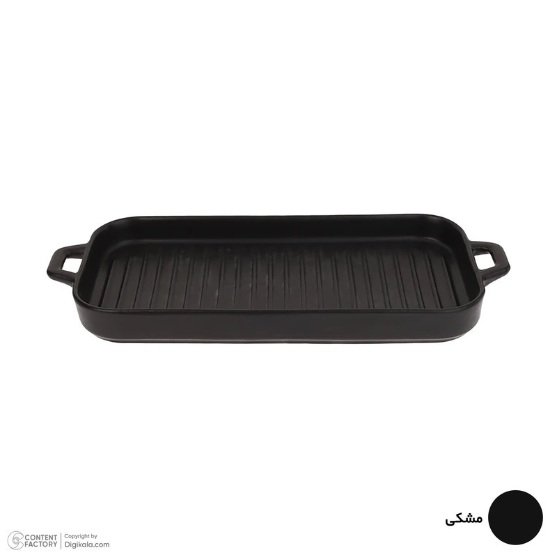 سینی سرامیکی بومی مدل مستطیل دو دسته مات