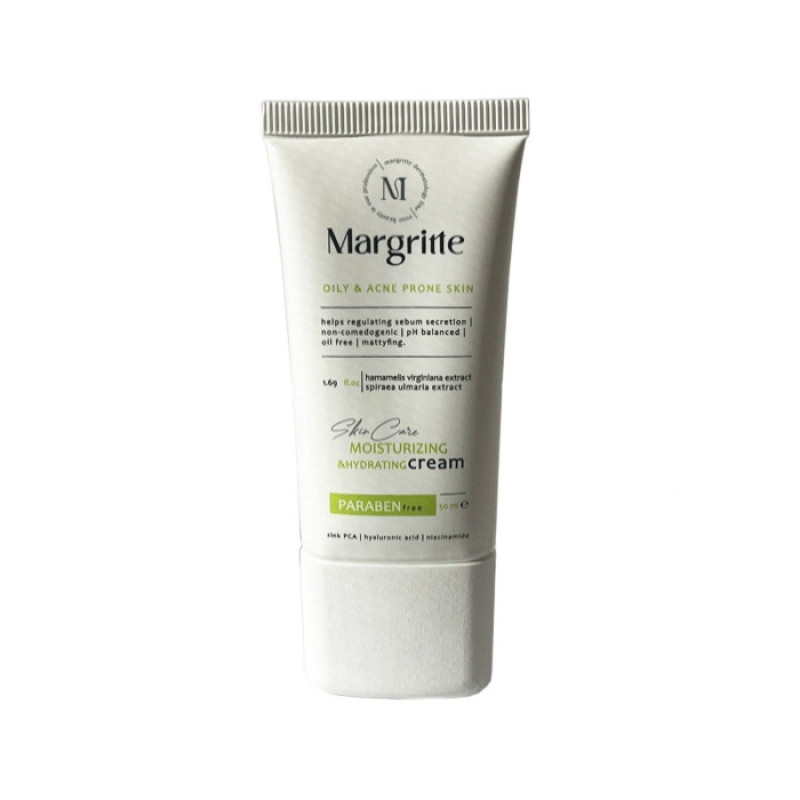 کرم مرطوب‌کننده دست، صورت، گردن مارگریت مدل hyaluronic acid مناسب برای پوست چرب، مختلط حجم 50 میلی‌لیتر