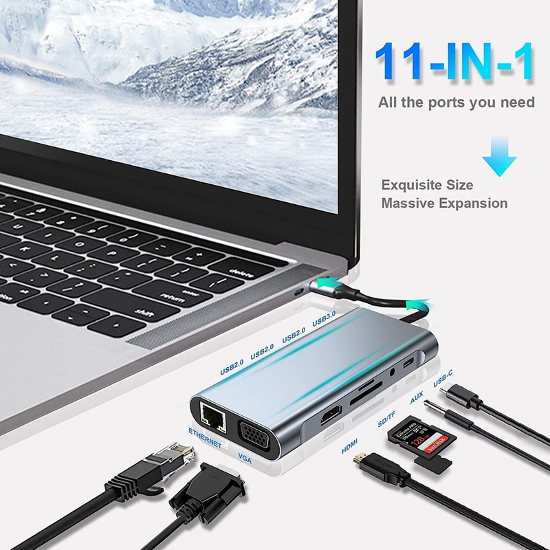 هاب 11 پورت USB-C مدل SUPPORT 4K