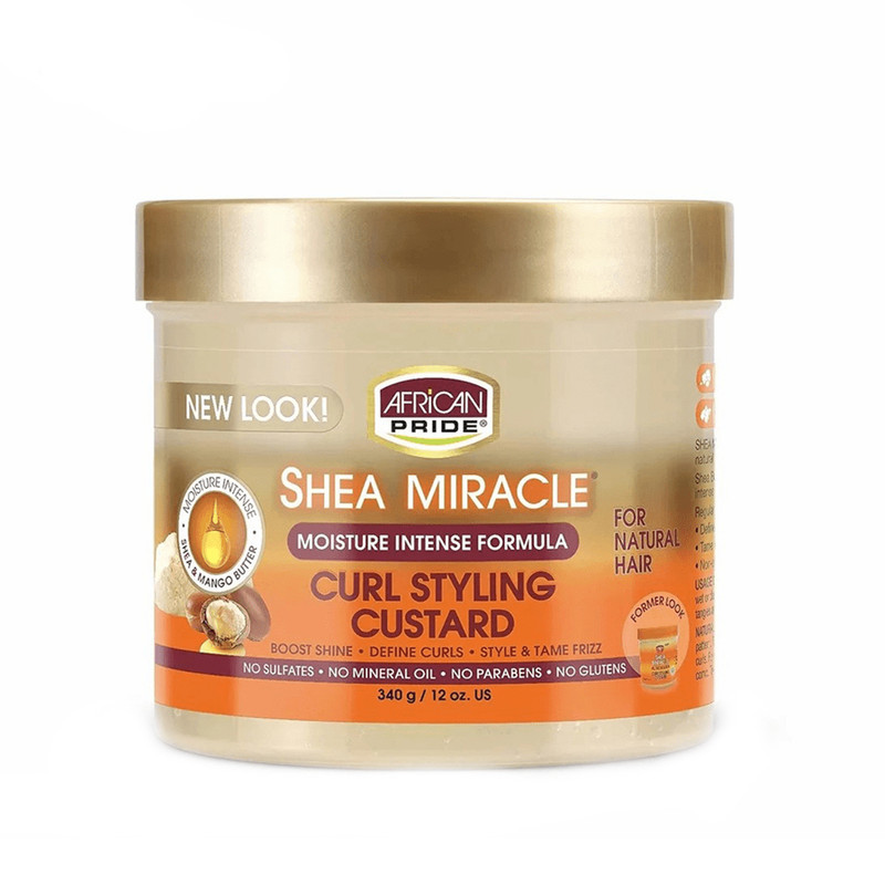 ژل مو آفریکن پراید مدل Curl Styling Custard حجم 340 میلی‌لیتر