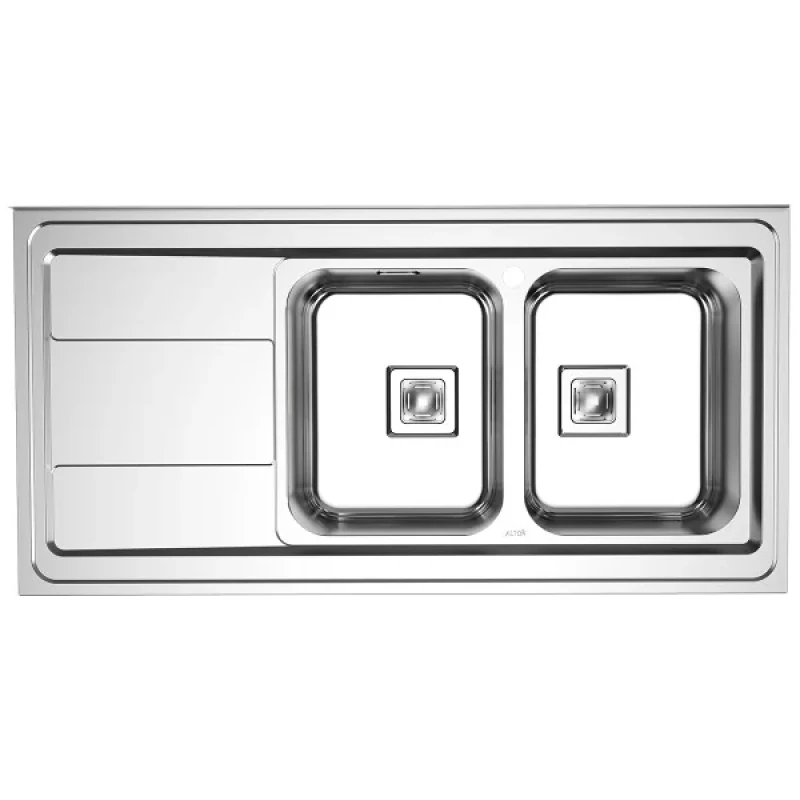 سینک ظرفشویی استیل روکار دو لگنه آلتون مدل SR1204