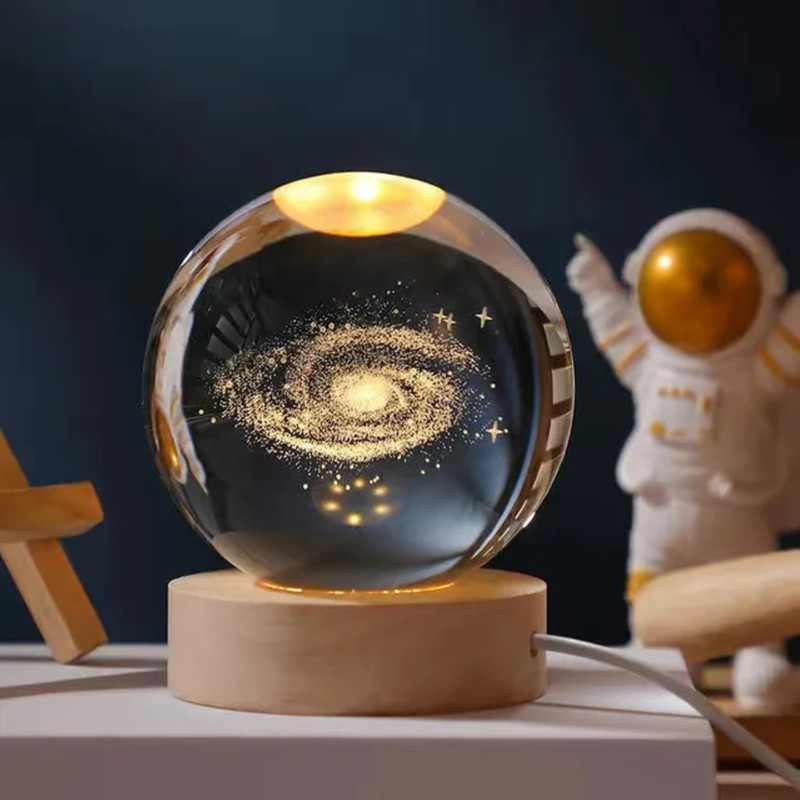 چراغ خواب مدل گوی کریستالی راه شیری 3D