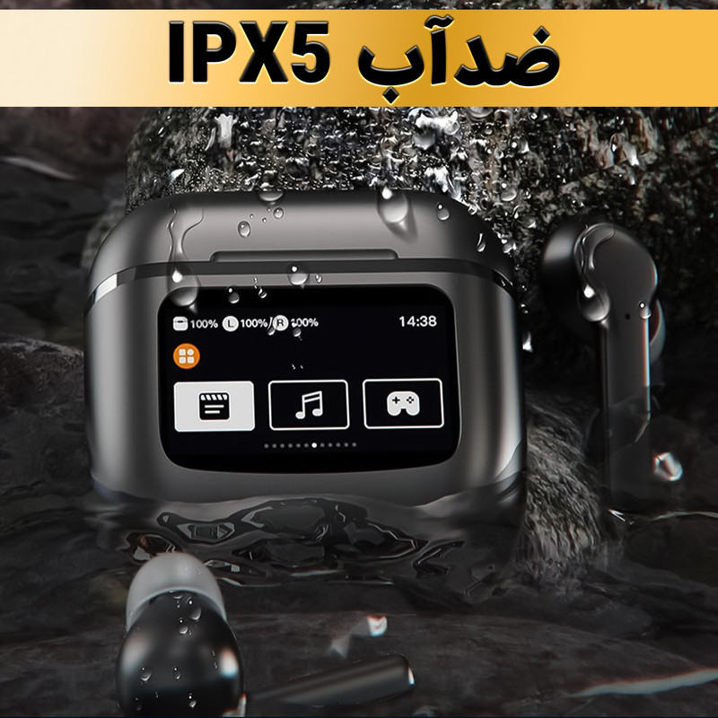 هدفون بلوتوثی لوکسار مدل T68 Pro با نویز کنسلینگ فعال (ANC)، نویز کنسلینگ میکروفون (ENC)، قابلیت پخش صدای محیطی (Transparency)، درگاه شارژ USB Type-C، دارای نمایشگر روی محفظه شارژ، پشتیبانی از فرمان لمسی، مقاوم در برابر رطوبت و عرق، استاندارد ضد آب IPX4