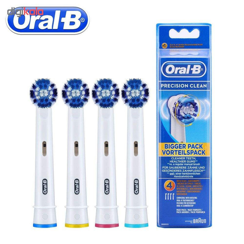 سری یدک مسواک برقی اورال- بی مدل PRECISION CLEAN بسته ۴ عددی