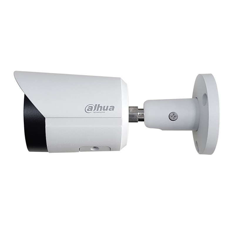 دوربین مداربسته بولت داهوا مدل DH-IPC-HFW2449S-S-LED 4 مگاپیکسل با لنز ثابت 2.8 و 3.6 میلی‌متری، دیددرشب رنگی 30 متر، میکروفن داخلی، پشتیبانی از کارت حافظه 256 گیگ، استاندارد حفاظتی IP67، فناوری WDR، HLC، BLC، Smart Motion Detection و POE