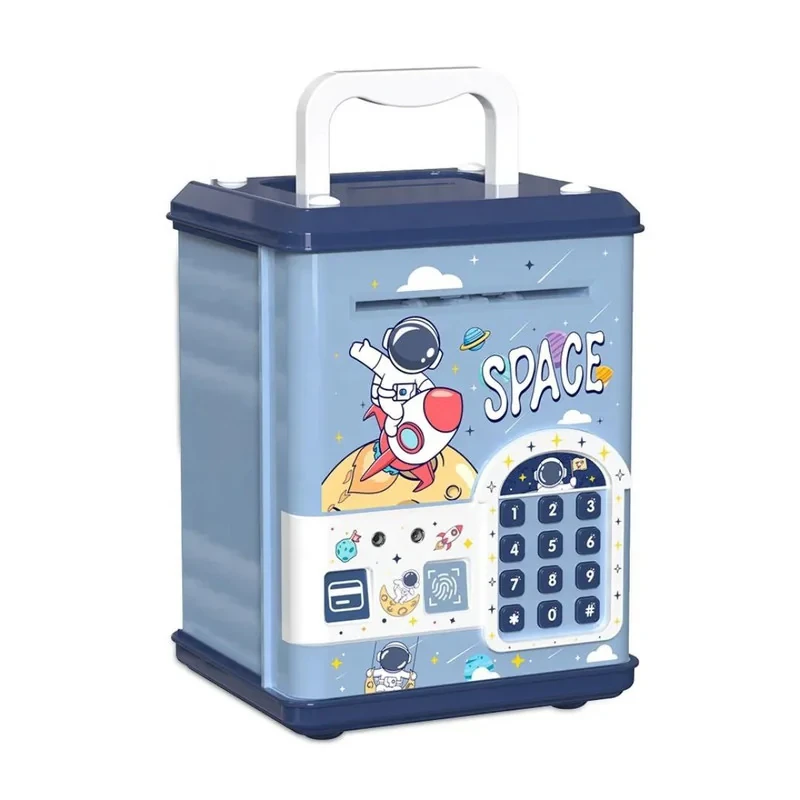 اسباب بازی مدل قلک رمز دار گاوصندوقی طرح فضا نورد اثر انگشتی کد SAFE.BOX-TRB