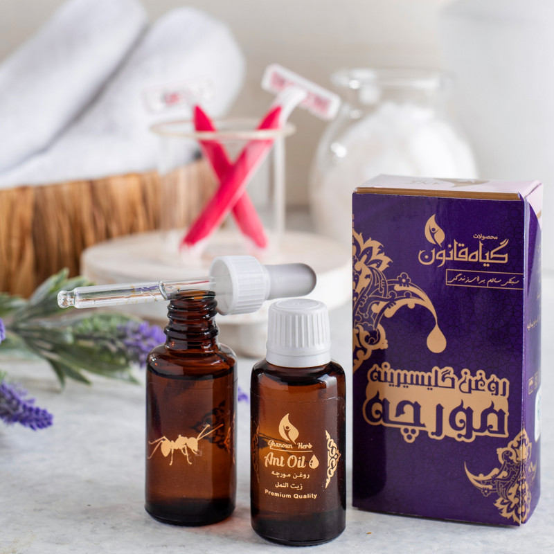 روغن بدن گیاه قانون مدل مورچه حجم 30ml کاهش‌دهنده رشد موهای زائد، تضعیف‌کننده ریشه مو، مرطوب‌کننده پوست، مناسب انواع پوست، اثر پس از 2 تا 4 ماه استفاده مداوم