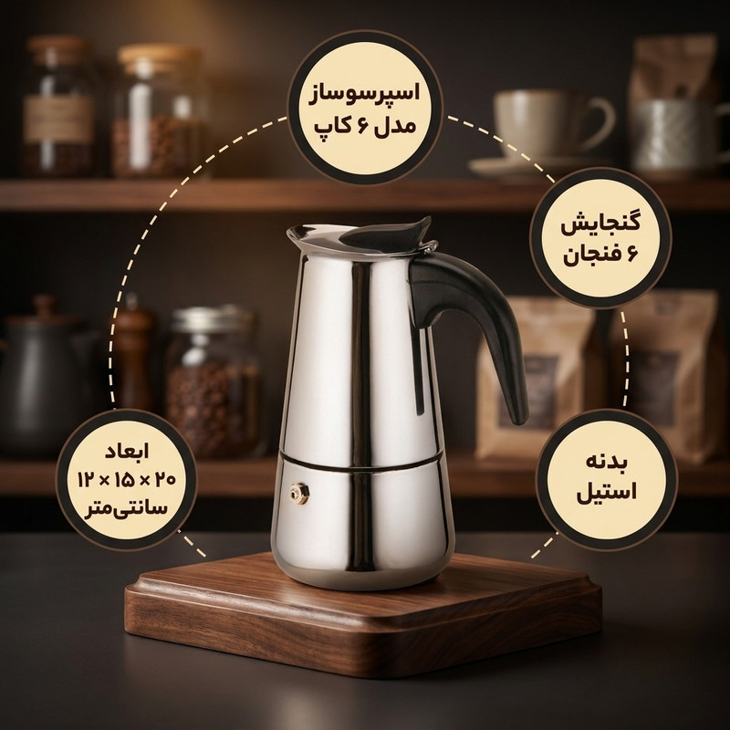 اسپرسو ساز مدل 6 کاپ