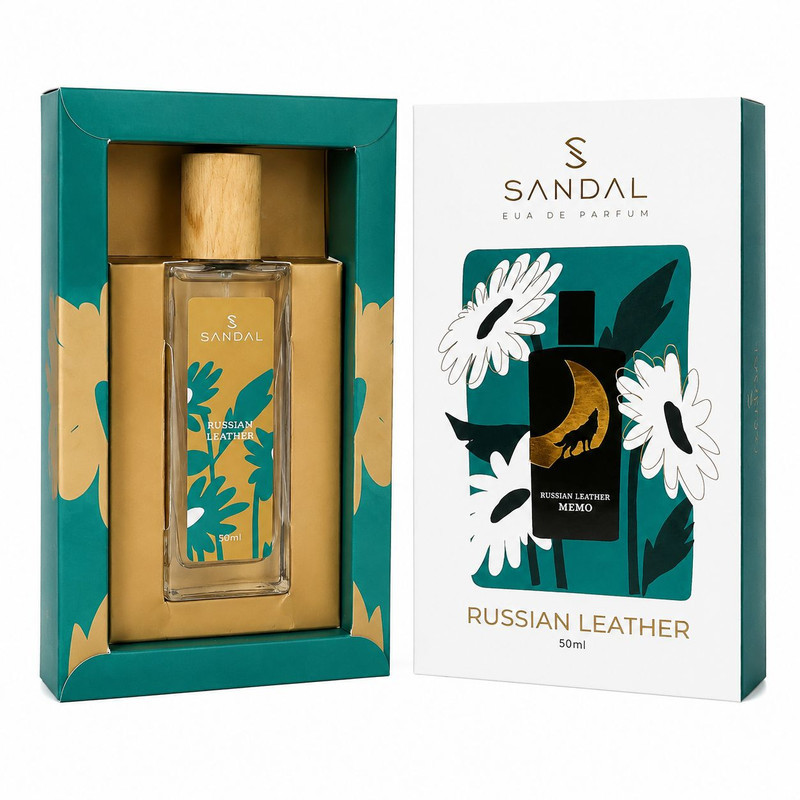 ادو پرفیوم مردانه صندل مدل russian leather با رایحه گرم حجم 50 میلی لیتر