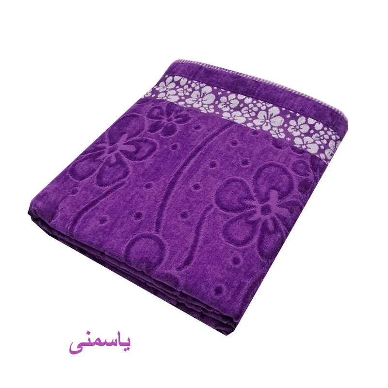 حوله حمام هنرمند طرح نیلوفر کد HS-2025 سایز 100x150 سانتی متر