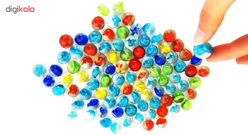تیله مدل هشت پر چندرنگ بسته 35 عددی