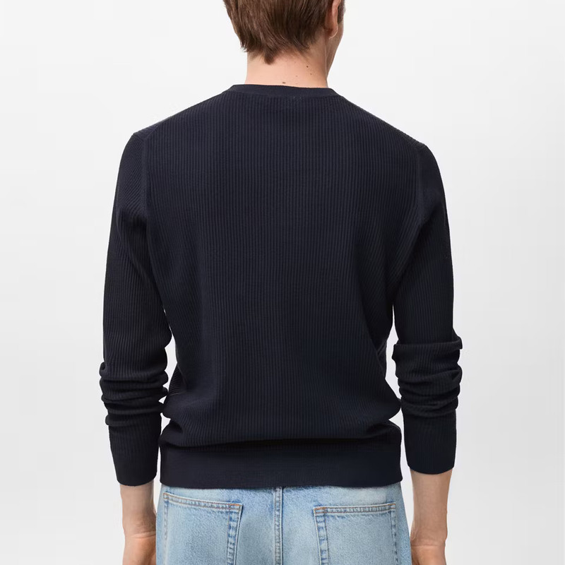 پلیور یقه گرد مردانه مانگو مدل REGULAR FIT COTTON