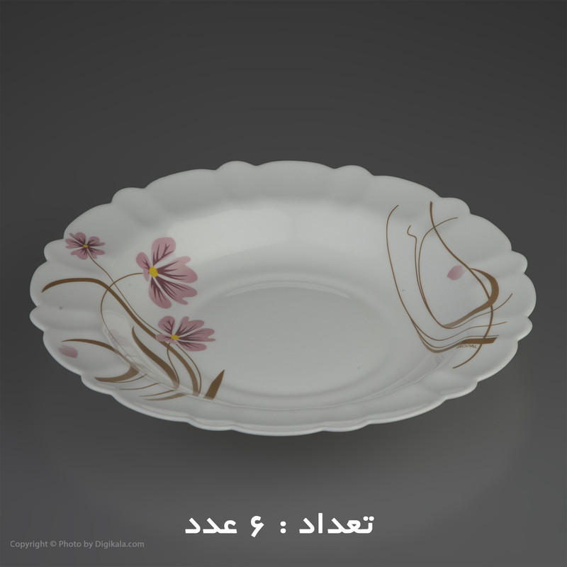 سرویس غذا خوری 25 پارچه آیروپال طرح گرد مدل صنم صورتی 