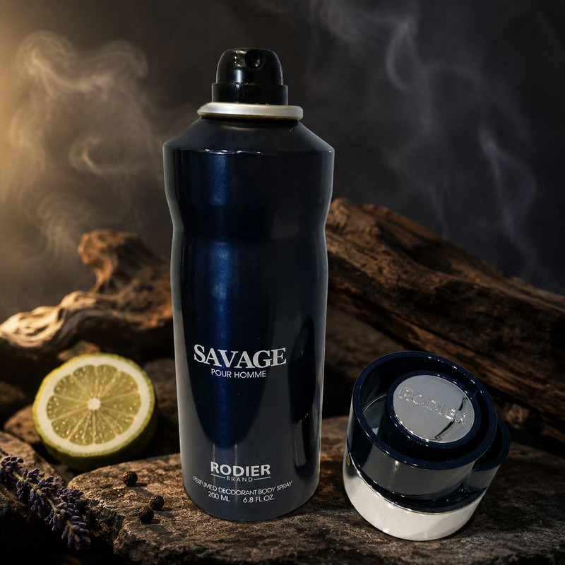 اسپری دئودورانت مردانه رودیر مدل Savage حجم 200 میلی‌لیتر