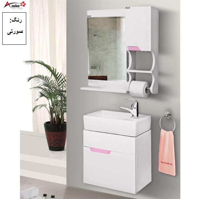 ست کابینت و روشویی آزالیا مدل Andreh02 به همراه آینه و باکس