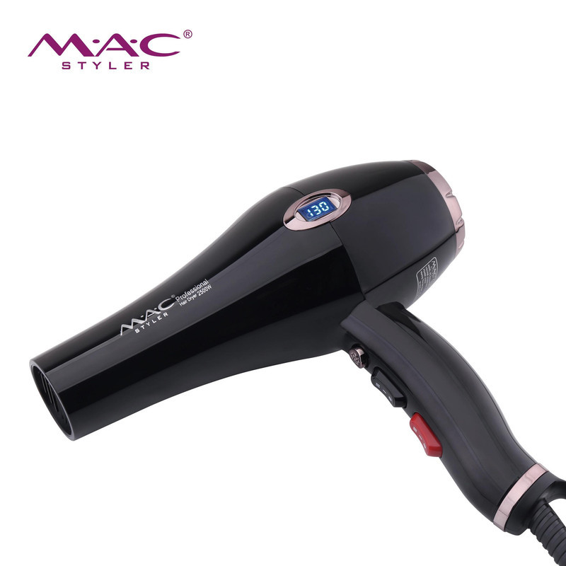 سشوار حرفه‌ای 2500 وات مک استایلر مدل MC-6685A، موتور AC، وزن 800 گرم، المنت سرامیک، دارای سری دیسپانسر، متمرکز‌کننده باریک، متمرکز‌کننده پهن با ویژگی صاف‌کنندگی، حجم‌دهندگی، با قابلیت باد سرد، فناوری تولید یون