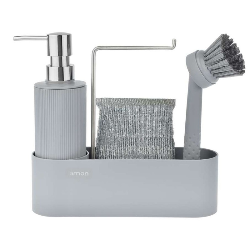 پمپ مایع ظرفشویی رومیزی لیمون مدل استند دار همراه فرچه کد HS2124