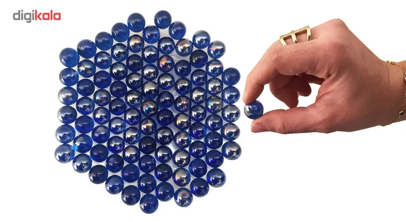تیله شیشه ای نوستالژی گلدونه مدل A04 بسته 100 عددی