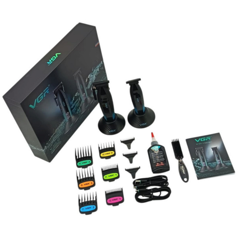 ماشین اصلاح موی سر و صورت شارژی وی جی ار مدل V-889 s2 مجموعه 2 عددی