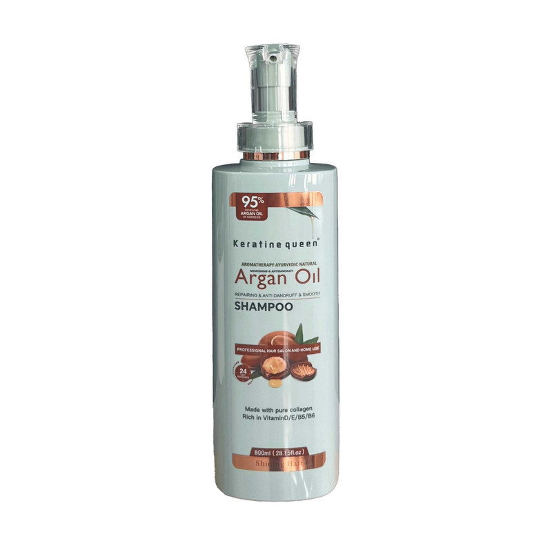 شامپو مو کراتین کوئین مدل ARGAN OIL مناسب برای موهای آسیب دیده حجم 800 میلی لیتر