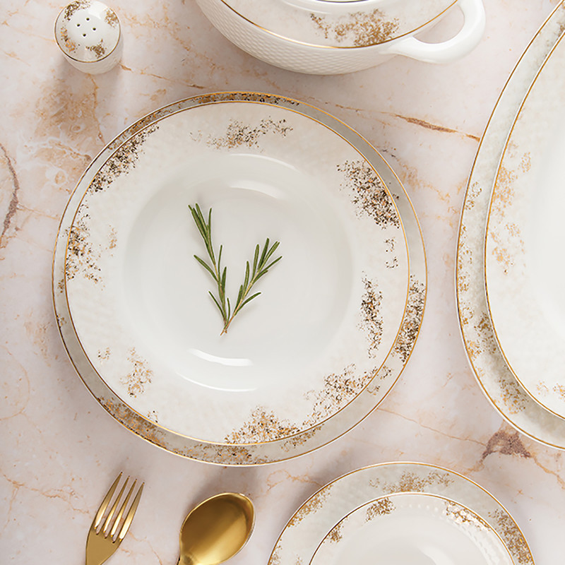سرویس غذاخوری 28 پارچه 6 نفر چینی زرین ایران مدل Resmonte