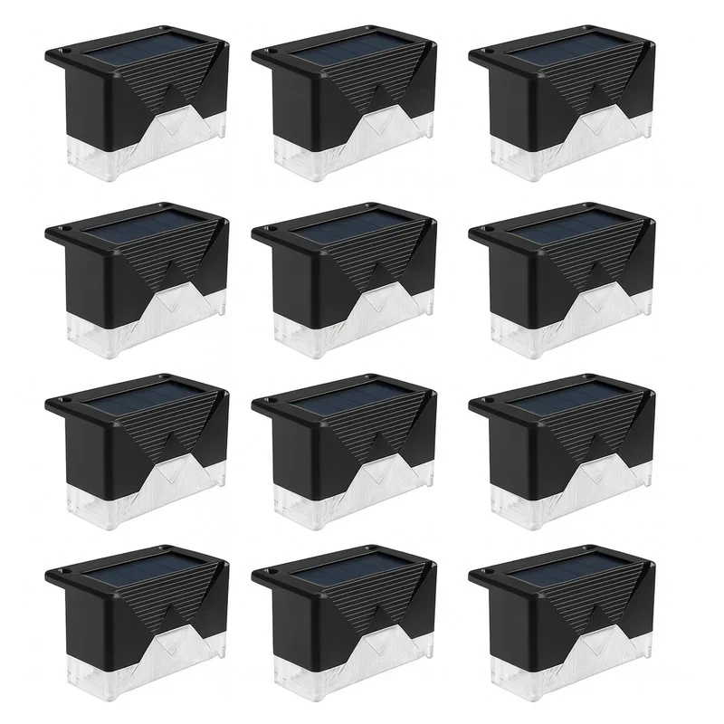 چراغ پارکی خورشیدی  طرح لب پله ای مدل SOLAR DECK LIGHTS مجموعه 12 عددی