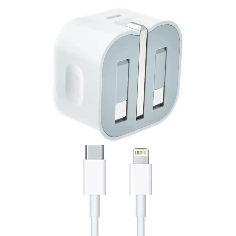 شارژر دیواری 35 وات سولوفر مدل IPhone 13 UK به همراه کابل تبدیل لایتنینگ به USB-C