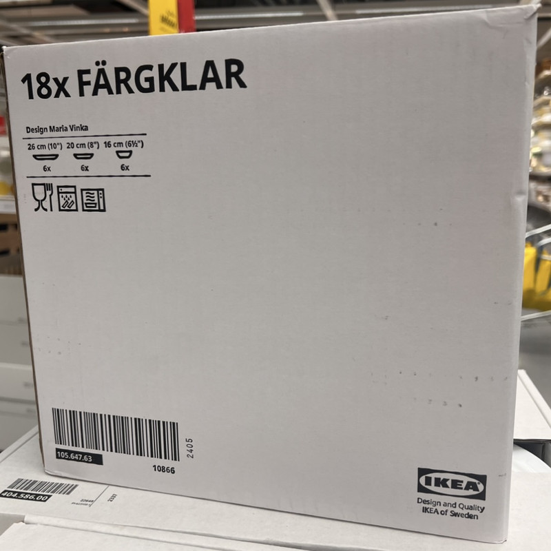 سرویس غذاخوری 18 پارچه ایکیا مدل FARGKLAR