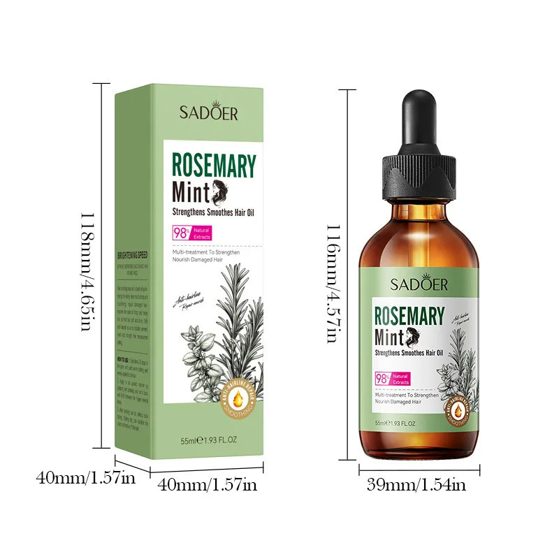روغن تقویت کننده مو سادور مدل رزماری نعناع مناسب برای انواع مو حجم 55 میلی لیتر