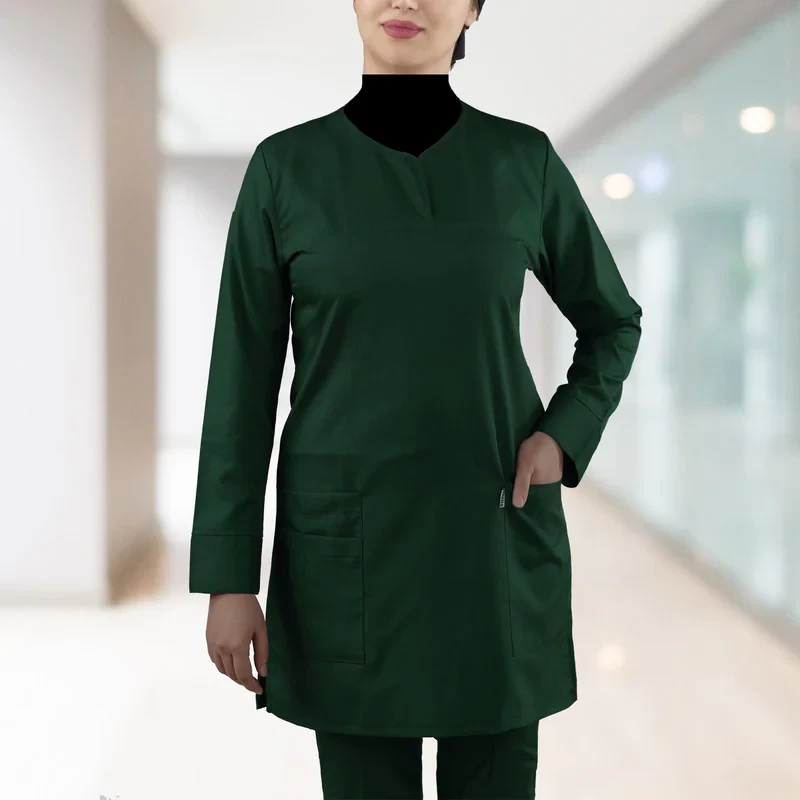 ست روپوش و شلوار اتاق عمل زنانه خضرا مدل اسکراب کد 38034