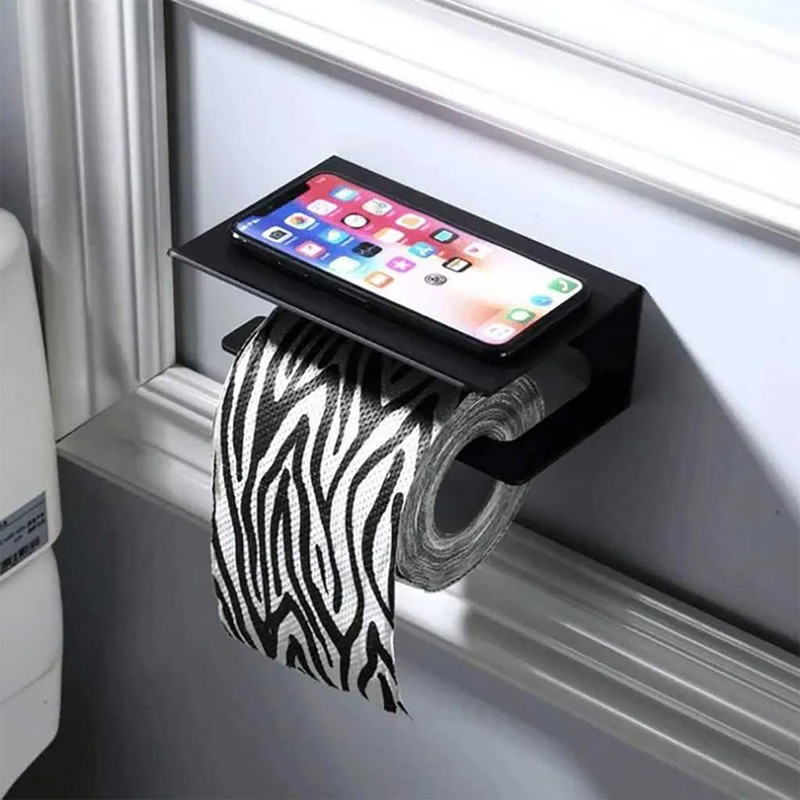 پایه رول دستمال کاغذی مدل لبه دار فلزی کد zb10