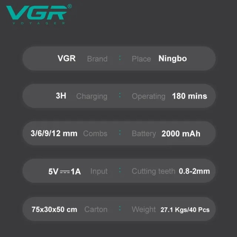 ماشین اصلاح موی سر وی جی ار مدل V-699