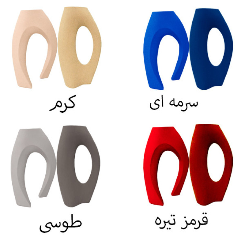 گلدان دکوری پلی‌استری دوقلو مدل مدرن مینیمال مجموعه دو عددی با طراحی توهم رفته، ابعاد 25x20x23 سانتی‌متر، قابل نظافت با دستمال نمدار و مناسب دکوراسیون داخلی