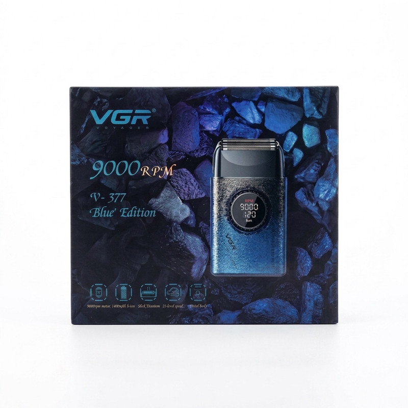 ماشین اصلاح موی صورت وی جی آر مدل V-377 Edition با موتور 9000 دور و نمایشگر LED