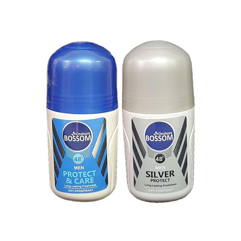 رول ضد تعریق مردانه انشور بوسوم مدل Silver و Protect & care حجم 75 میلی لیتر مجموعه 2 عددی