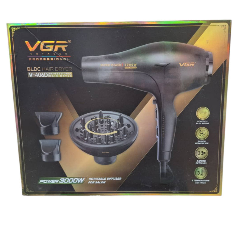 سشوار حرفه‌ای 3000 وات وی جی ار مدل V-406D