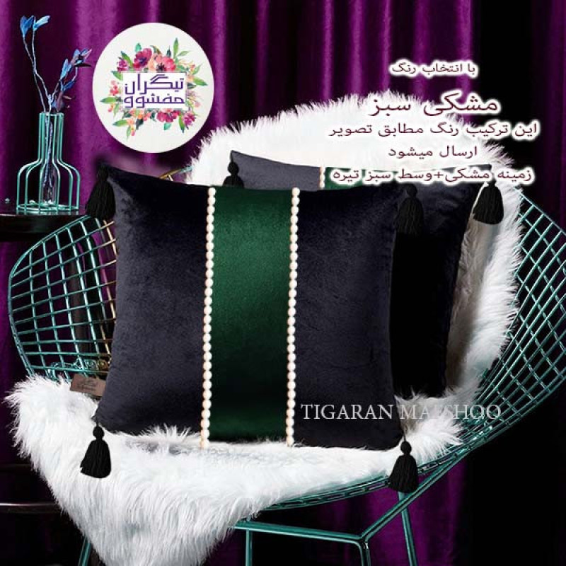 کوسن تیگران مفشوو مدل درباری سایز 40*40 سانتی متر مجموعه 2 عددی