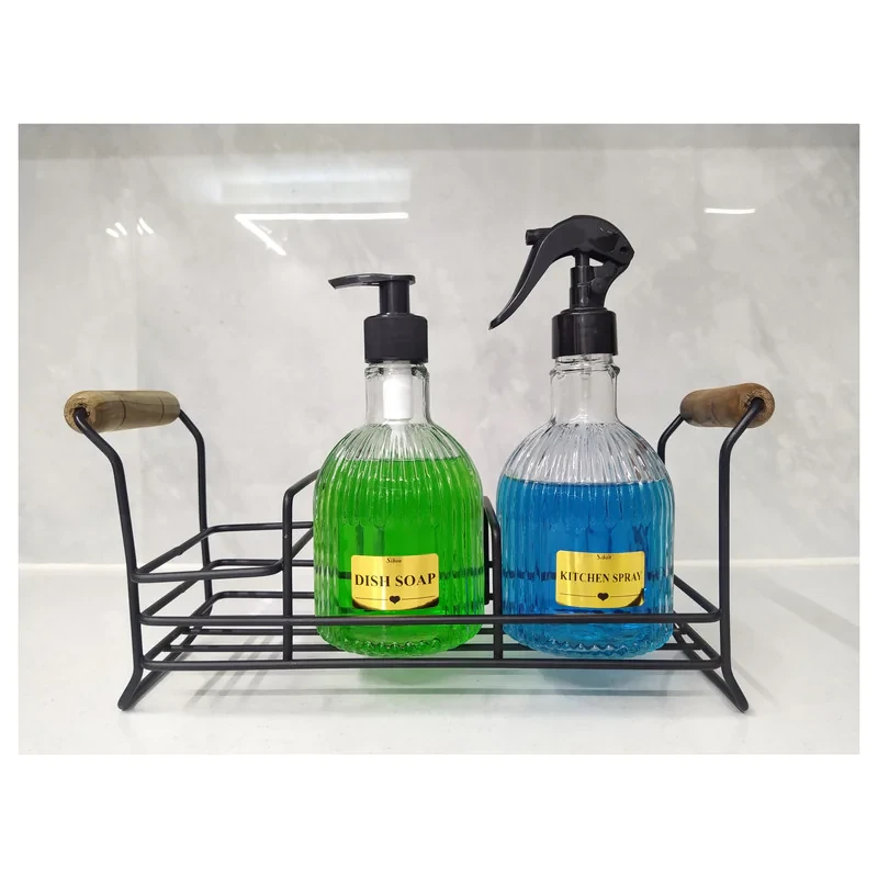 مخزن مایع ظرفشویی کد line pump spray مجموعه دو عددی به همراه استند فلزی
