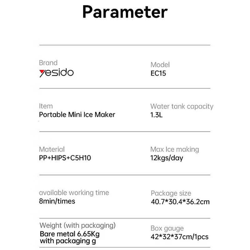یخ ساز یسیدو مدل EC15 Ice Making Machine