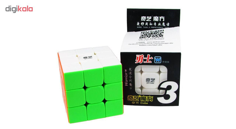 روبیک 3×3 تست هوش و بازی فکری کیو آی وای آی مدل EQY 503 استیکرلسس همراه پایه، تقویت تمرکز، سرعت عمل و هماهنگی چشم و دست مناسب کودک، نوجوان و بزرگسال
